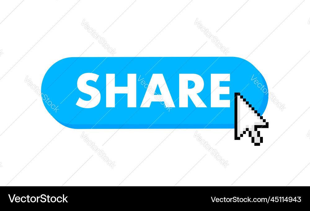 Share button with cursor pointer click vector image