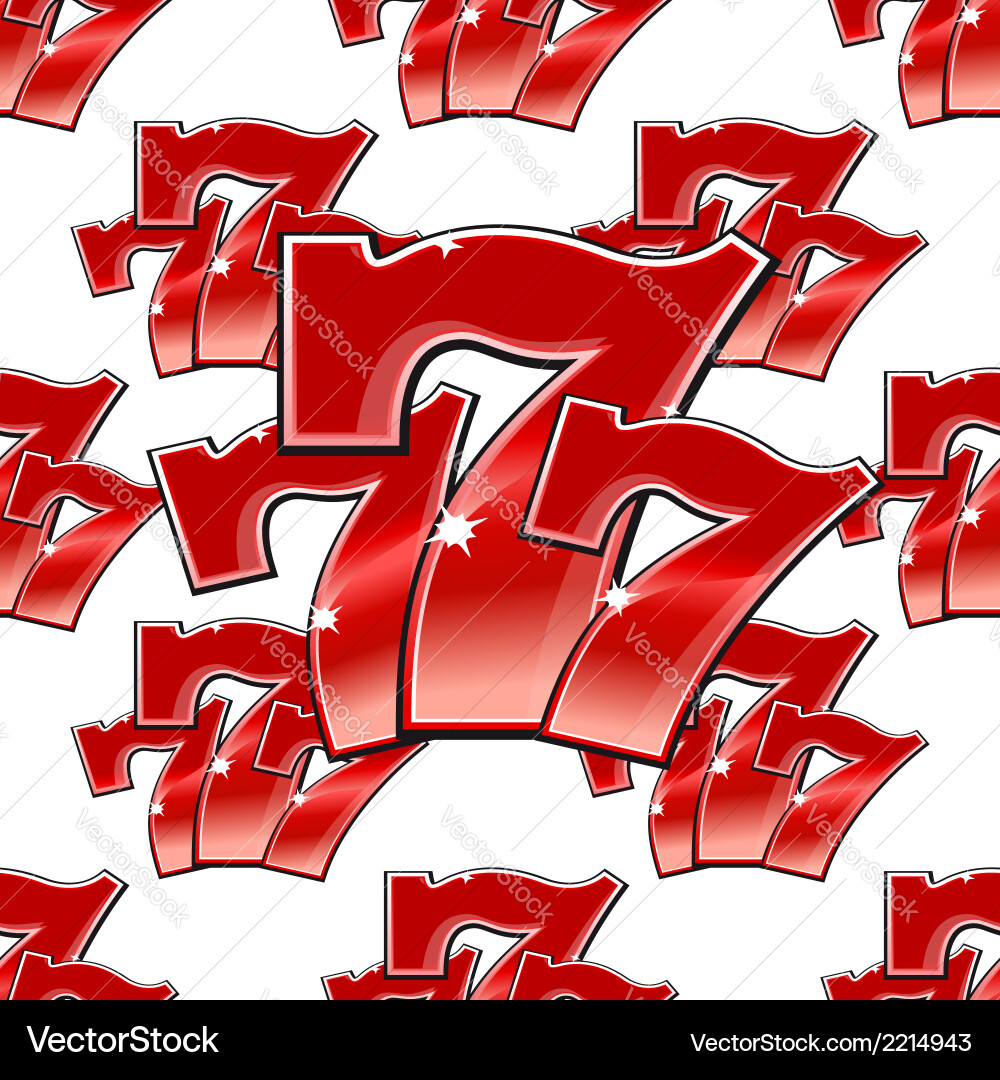 Sparkling Red Number 7 Pattern vector image