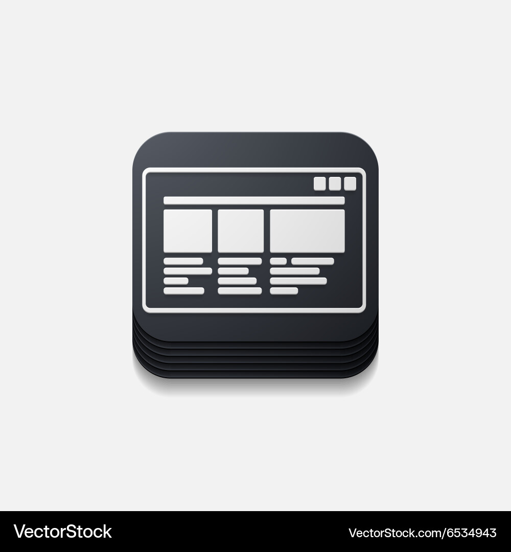 Square button interface vector image
