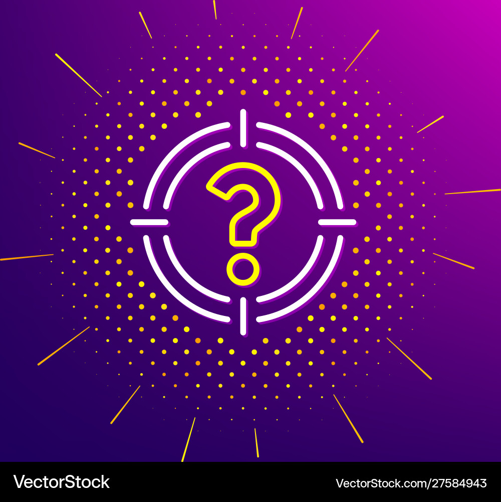Target with question mark line icon vector image