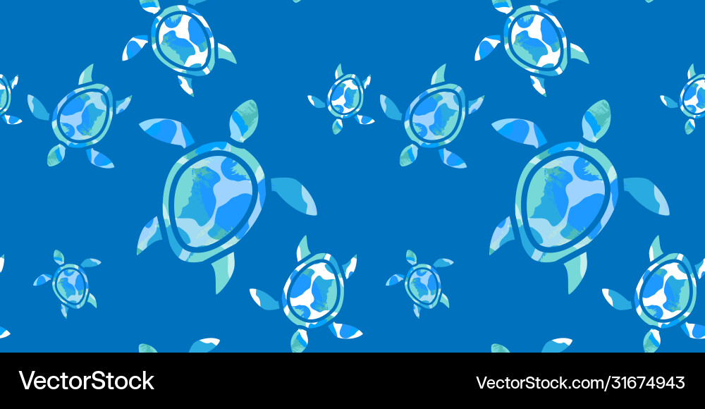 Turtles with texture effect Vector Image