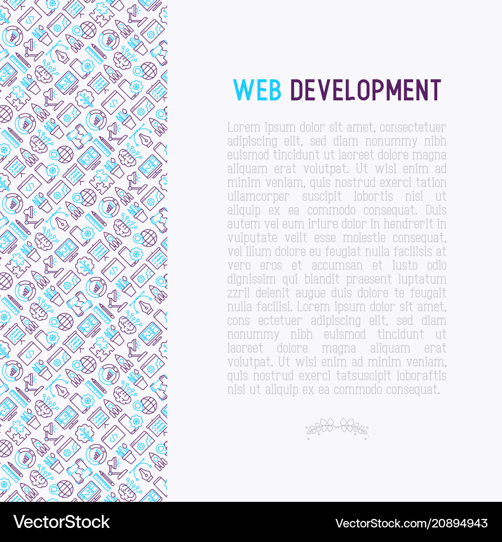 Web development concept with thin line icons Web development concept with thin line icons vector image