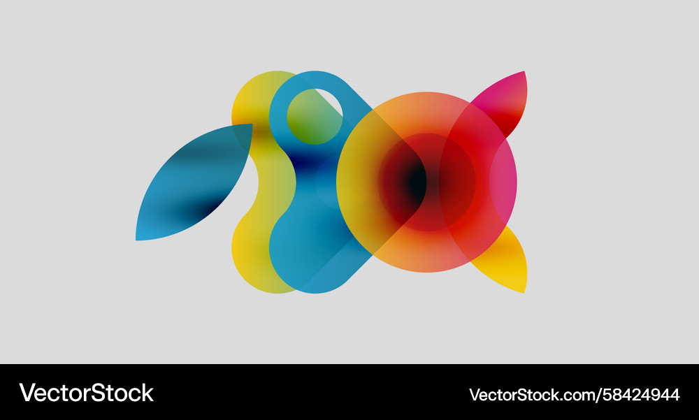 Abstract colorful shapes overlap creating dynamic Vector Image