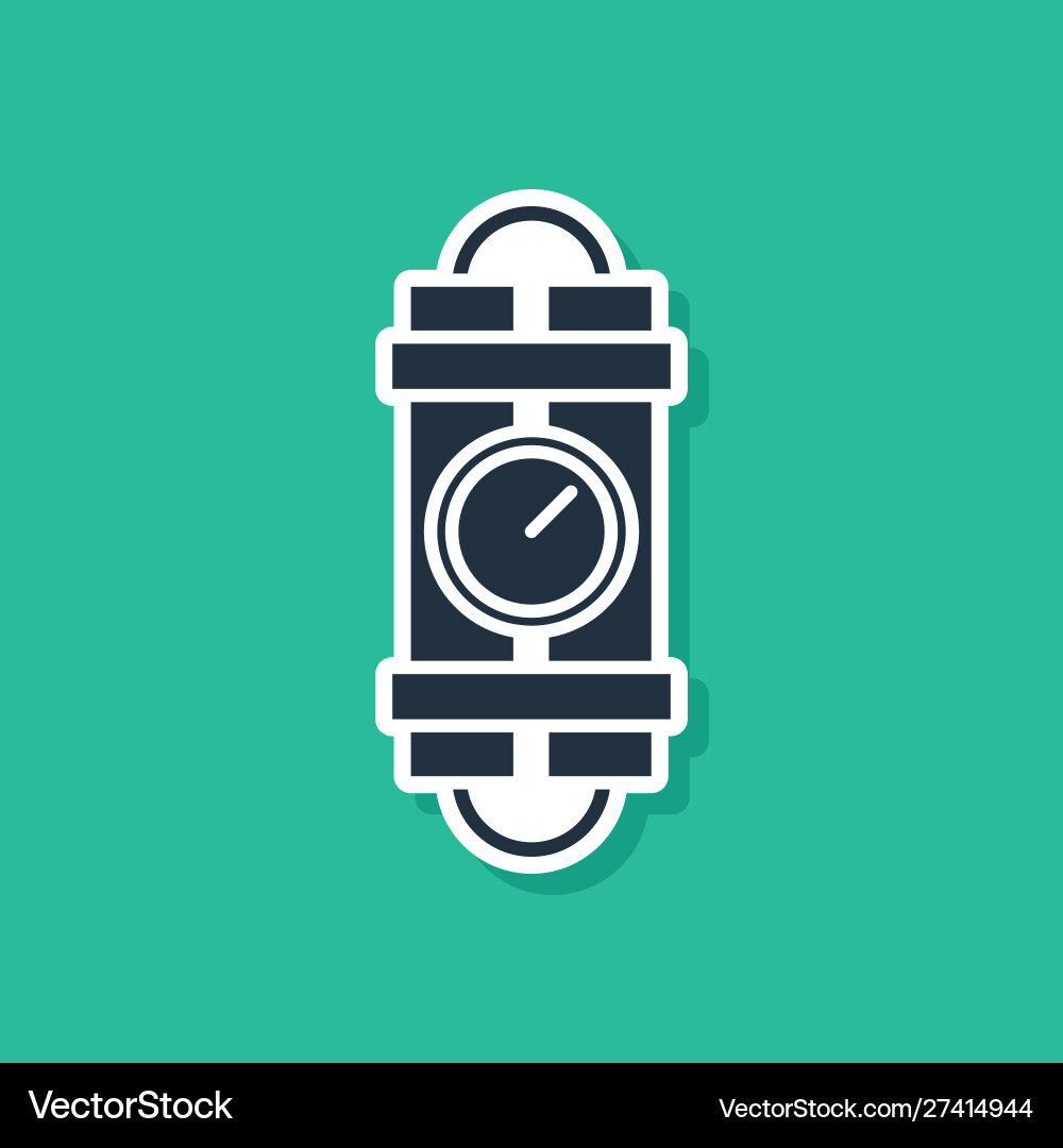 Blue detonate dynamite bomb stick and timer clock Vector Image