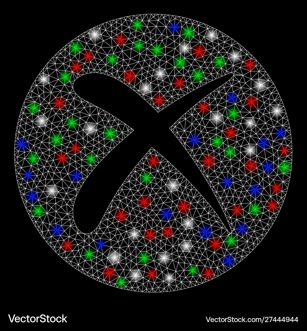 Bright mesh network delete with light spots Vector Image