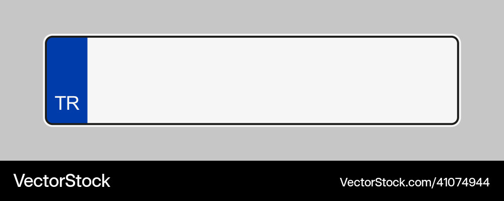 Car license plate of turkey template Vector Image