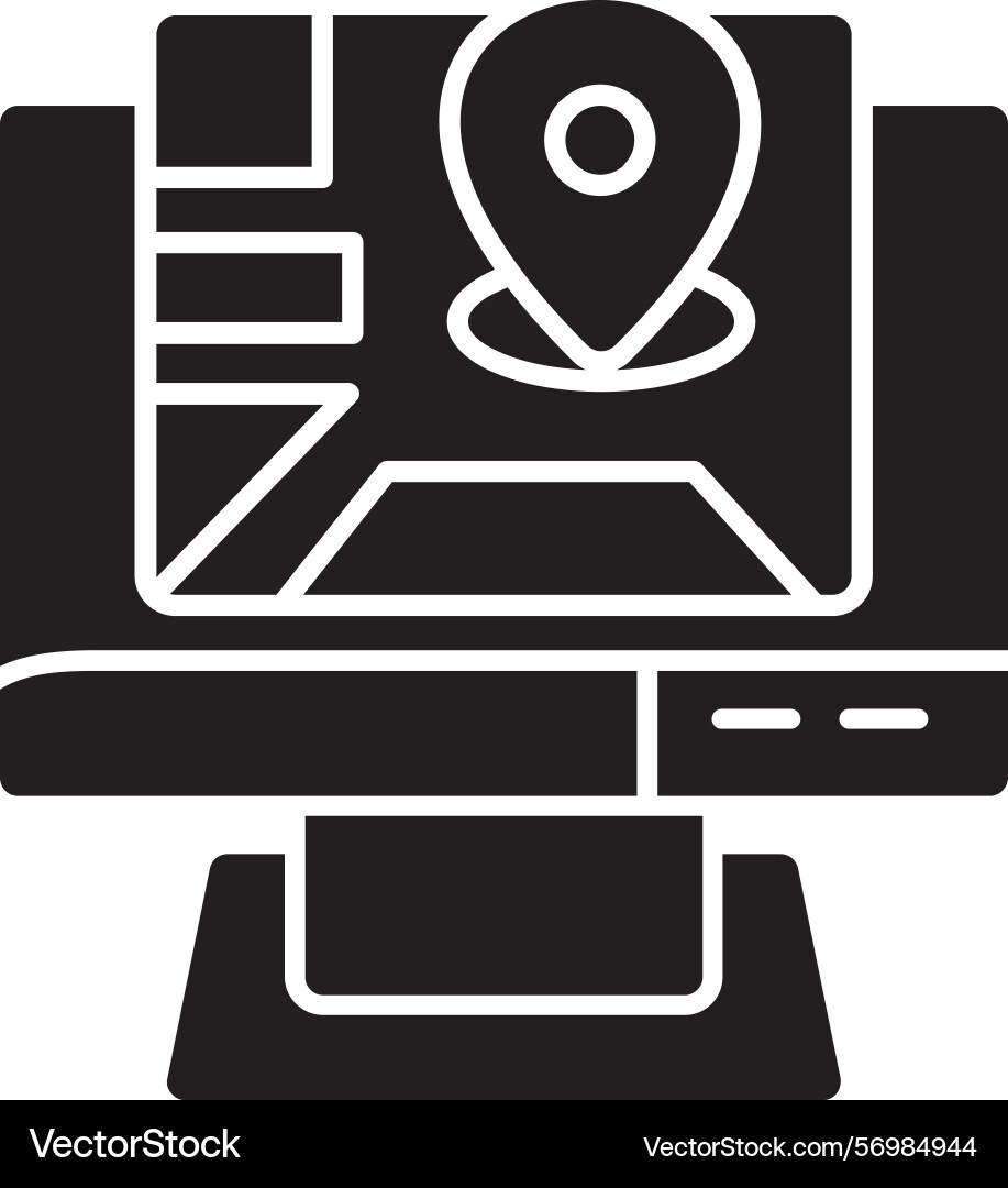 Click map glyph style icon design Vector Image