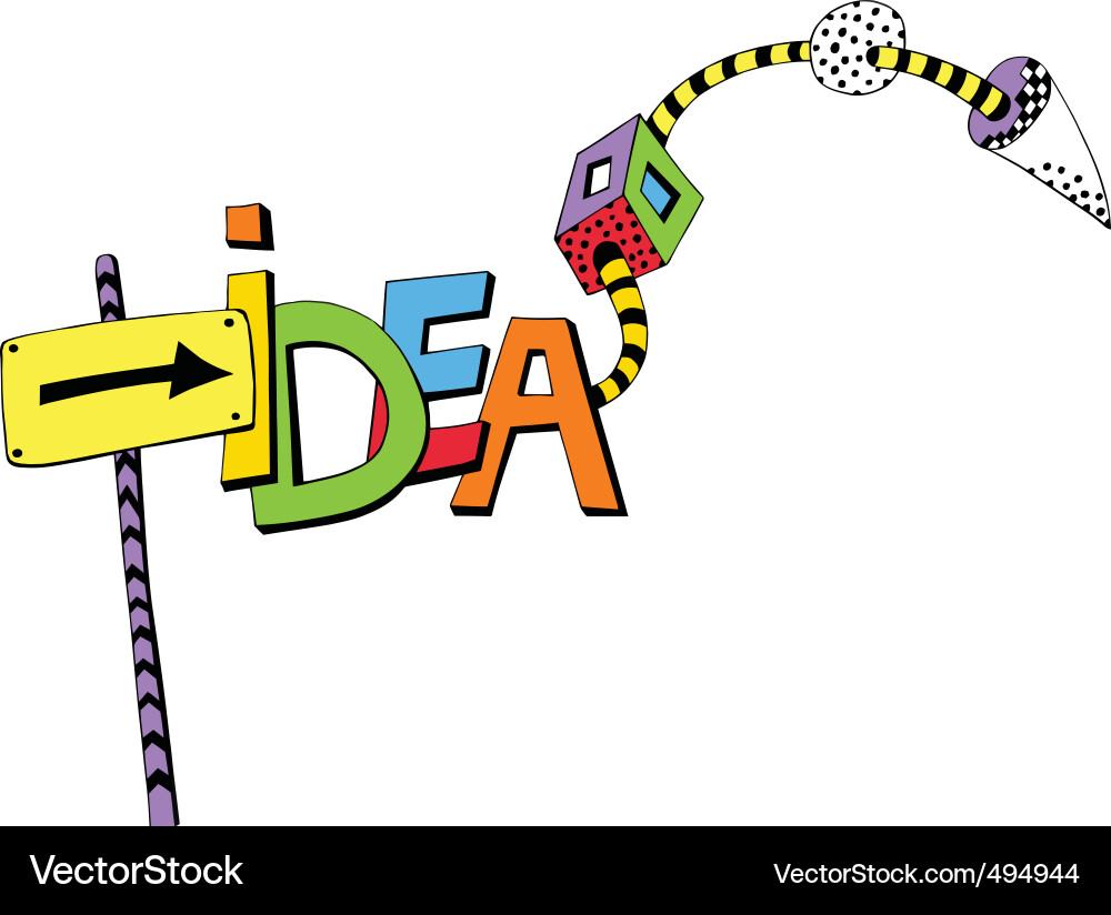 Colorful design with idea text Vector Image