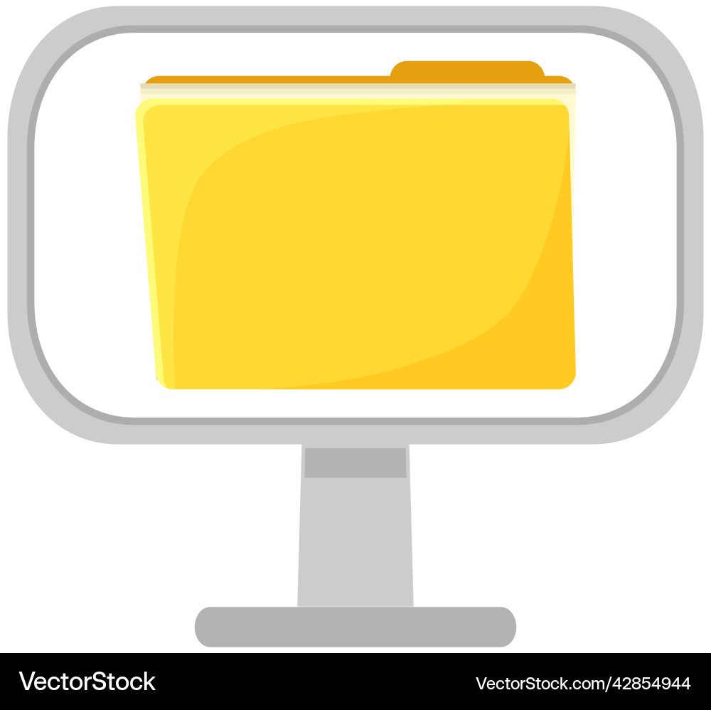 Computer desktop yellow folders digital data Computer desktop yellow folders digital data vector image