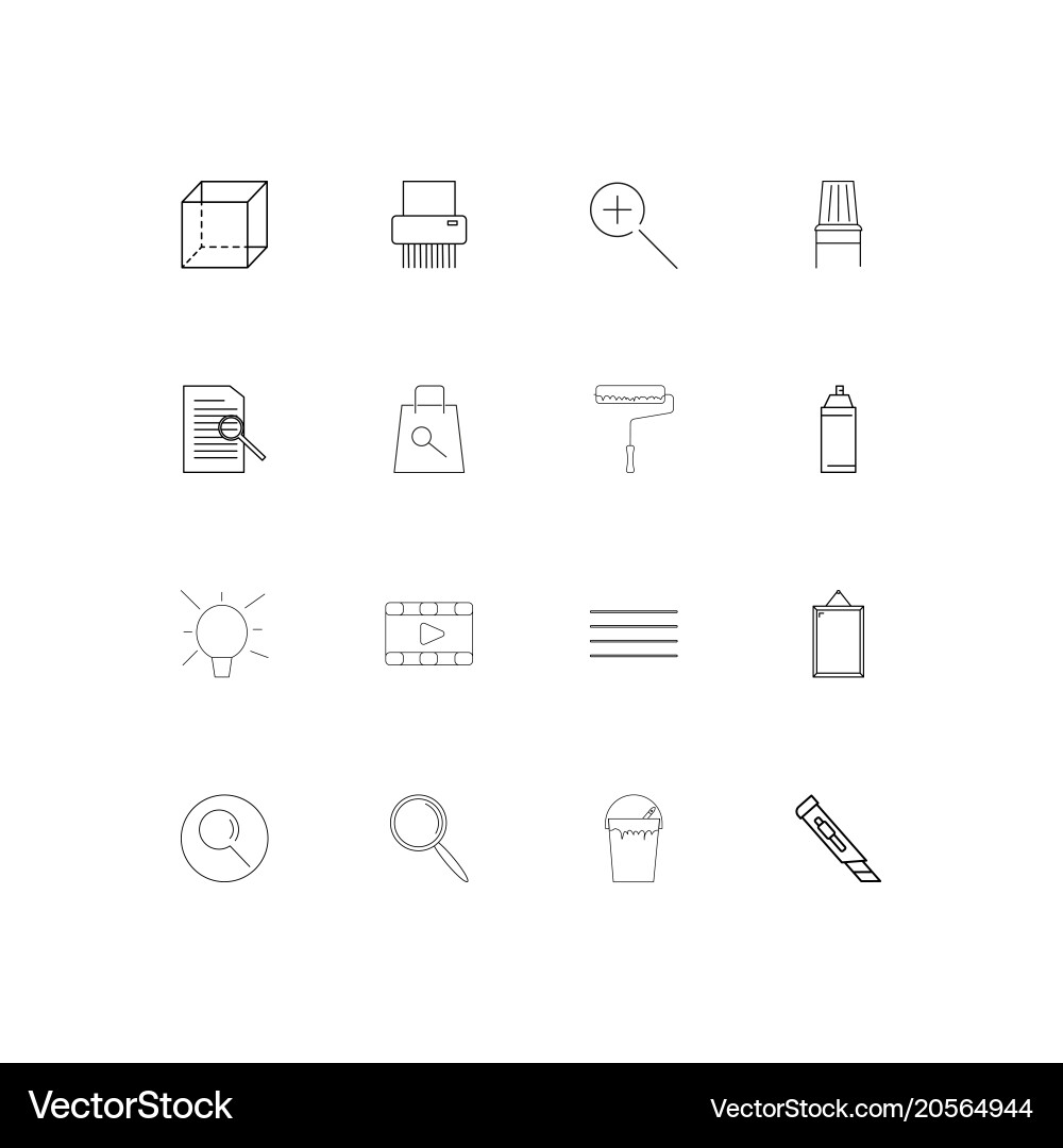 Creative process and design simple linear icons vector image