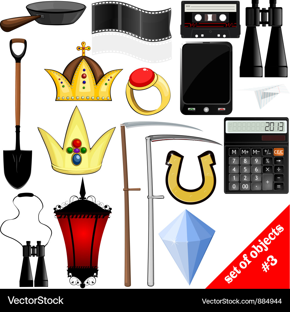 Drawing of a set objects eps10 Vector Image