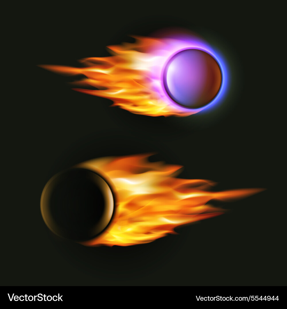 Dynamic Fireball in Flight vector image