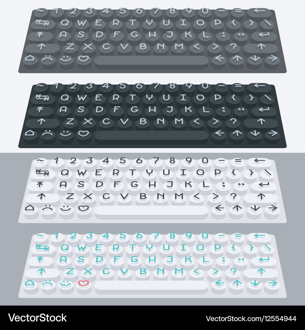 Flat modern keyboard alphabet buttons vector image