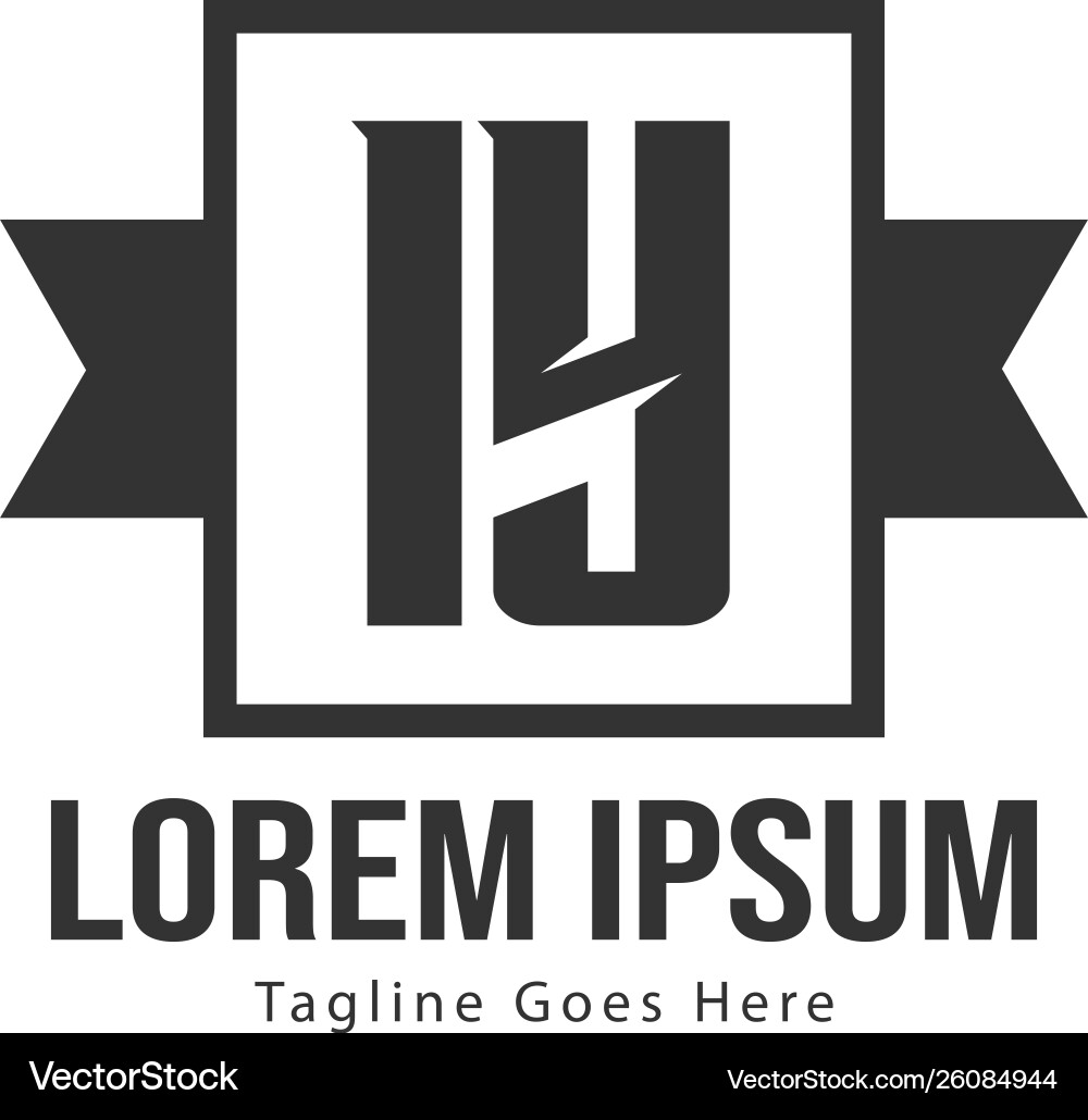Initial iy logo template with modern frame Vector Image