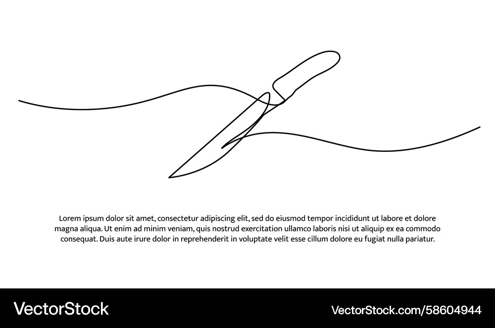 One line of knife abstract minimal continuous Vector Image