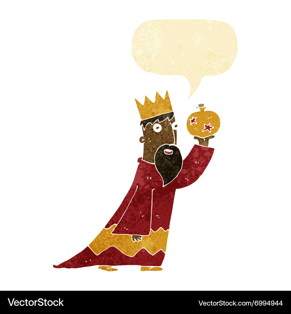 One of the three wise men with speech bubble Vector Image