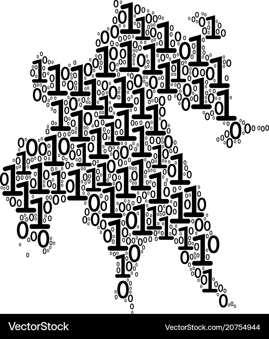 Peloponnese half-island map composition of binary Vector Image