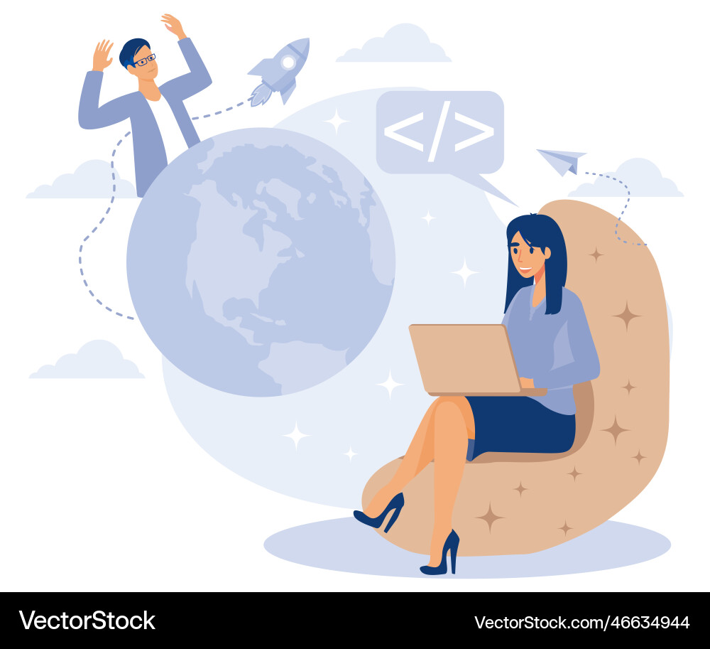 Programming team concept computer games virtual Vector Image