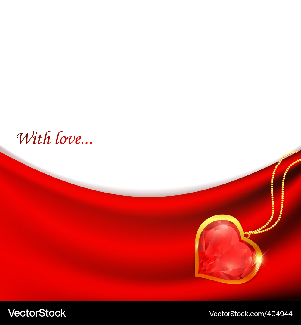 Ruby Heart on Red Drapery Vector Image
