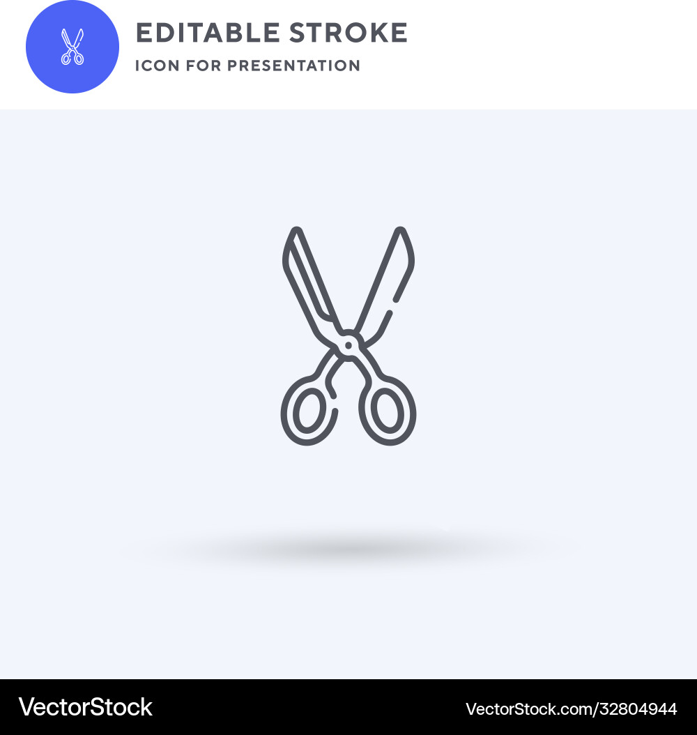 Scissors icon filled flat sign solid Vector Image