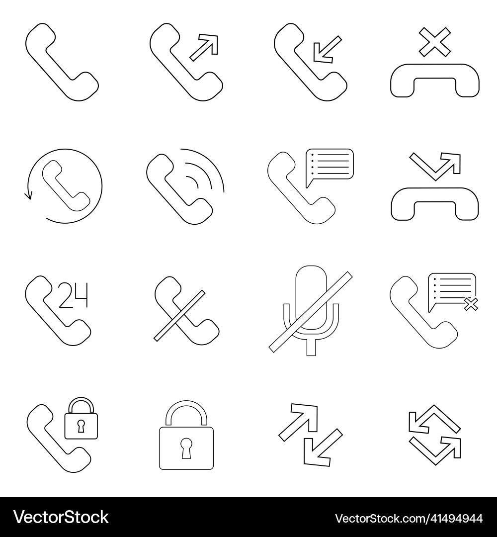 Simple set of phone related line icons contains Simple set of phone related line icons contains vector image