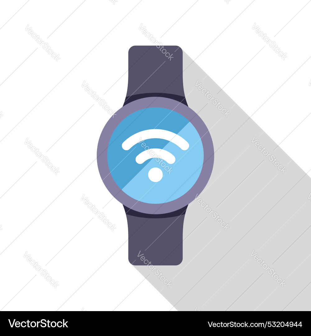 Smart watch displaying wifi connection symbol icon Smart watch displaying wifi connection symbol icon Vector Image