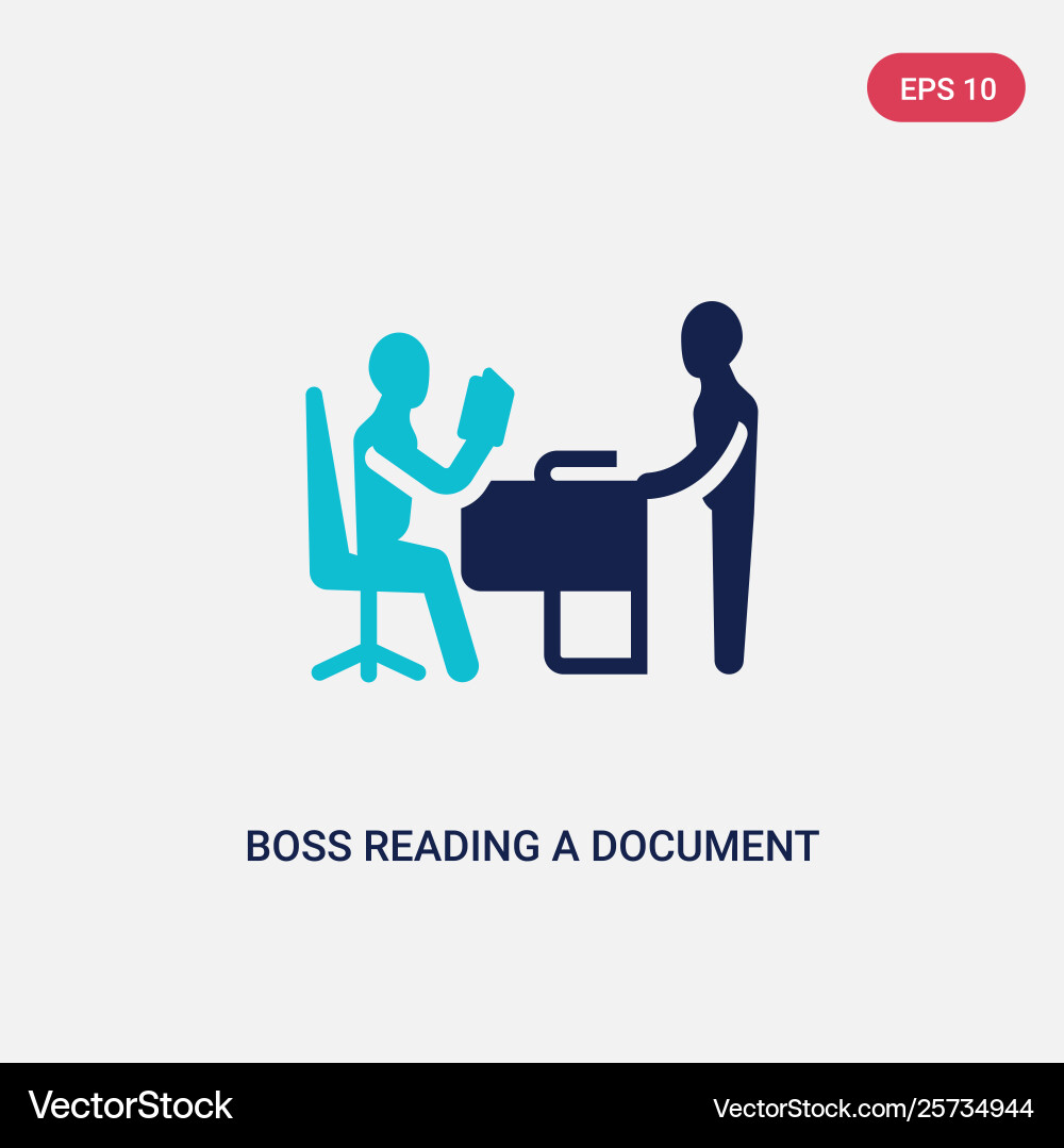 Two color boss reading a document icon from Two color boss reading a document icon from vector image