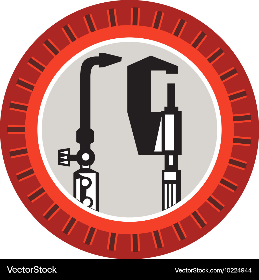 Welding torch caliper isolated retro Vector Image