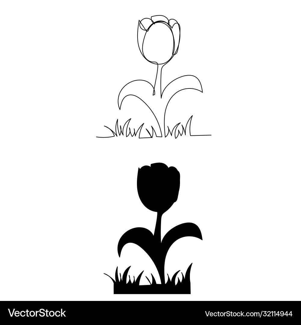 White background continuous line drawing Vector Image