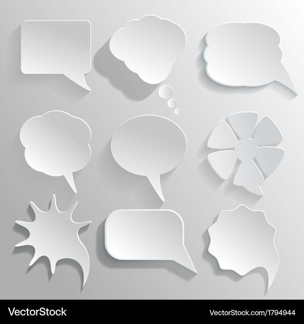 White Speech Bubbles Royalty Free Vector Image