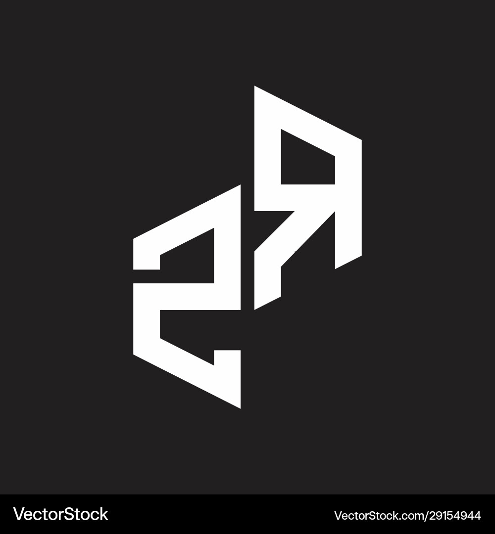 Zr initial letters logo monogram with up to down Vector Image