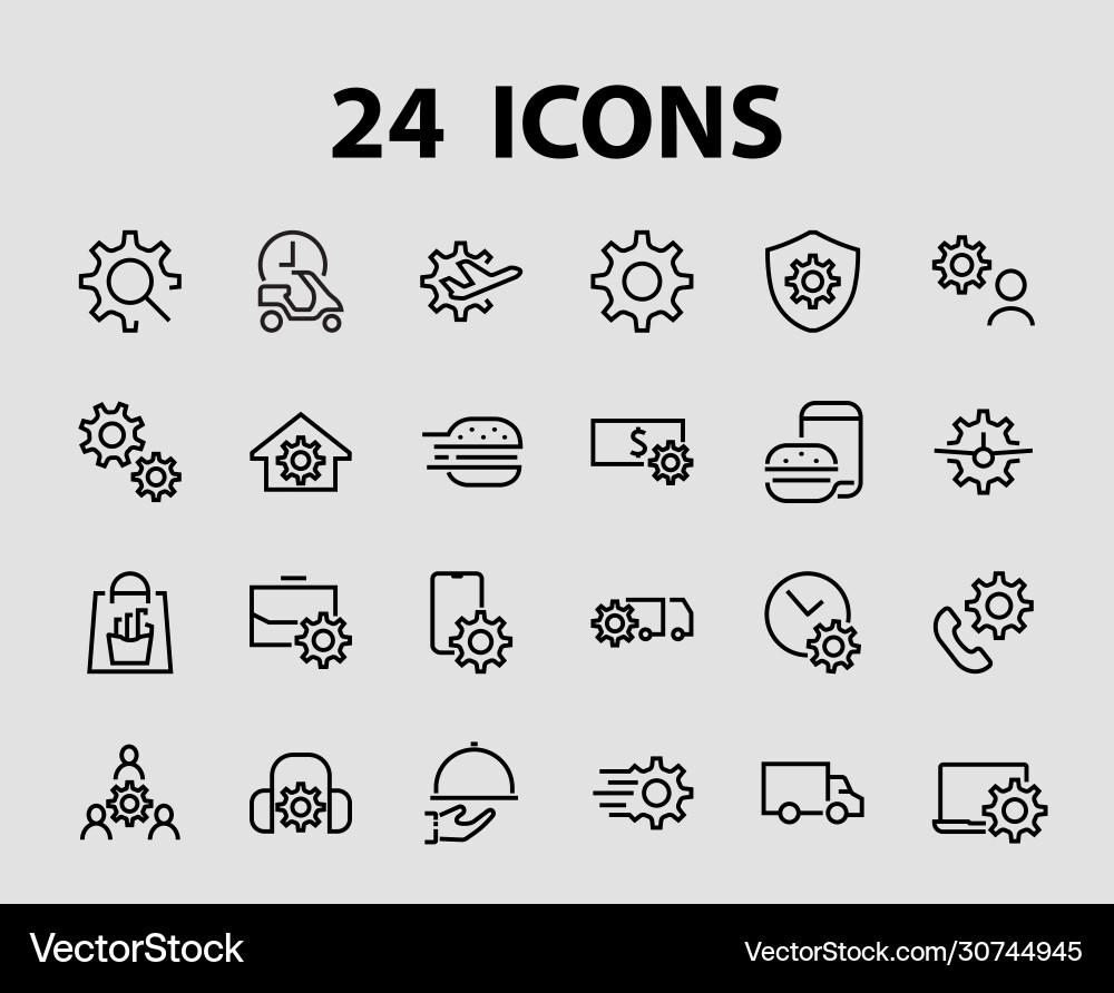 A simple set settings and options related A simple set settings and options related vector image