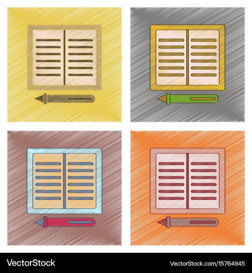 Assembly flat shading style icon notebook and pen vector image