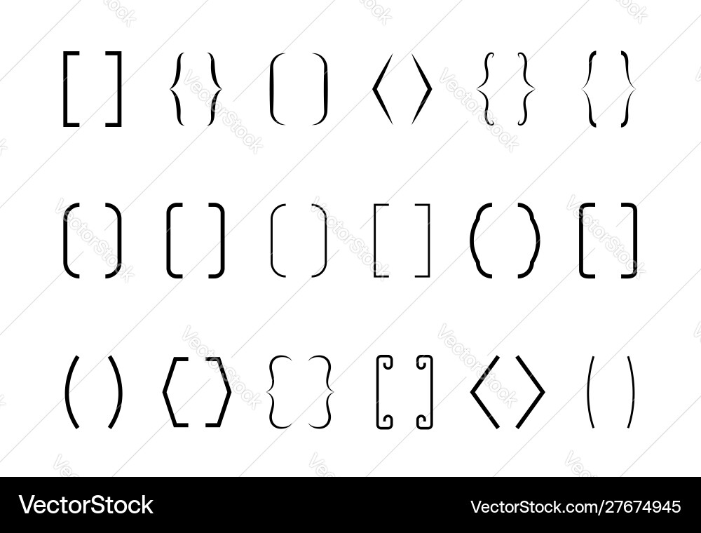 Bracket Text Symbol Set vector image