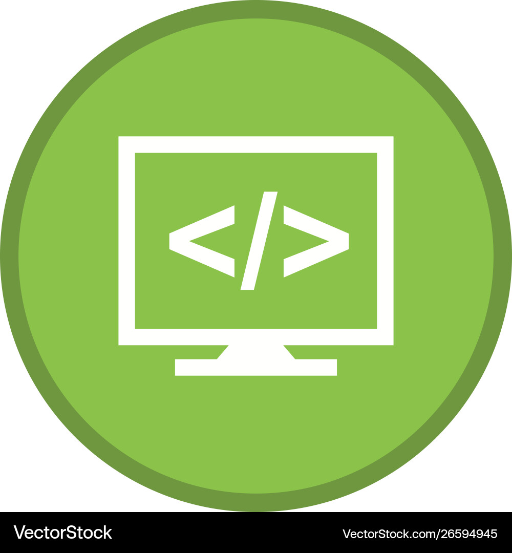 Coding on screen glyph multi color background vector image