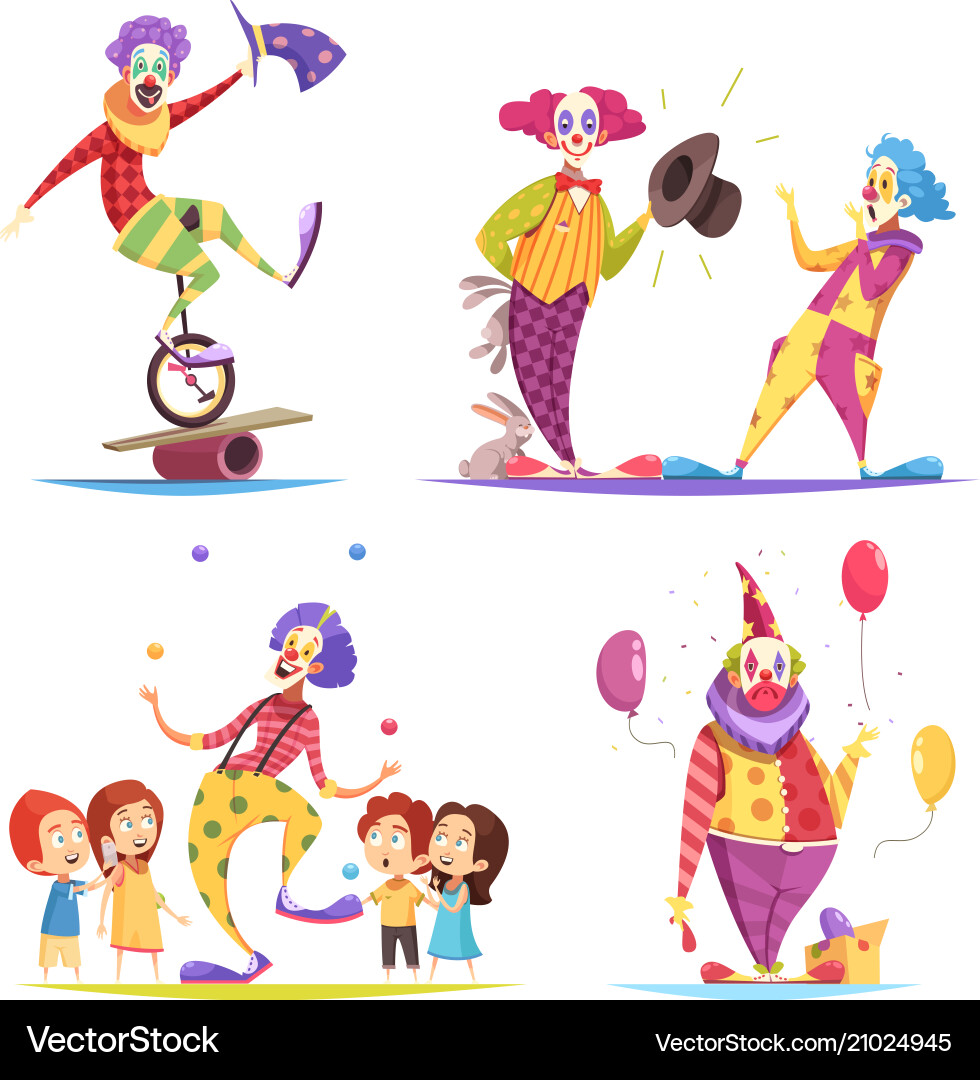 Colorful Clown Performance Royalty Free Vector Image