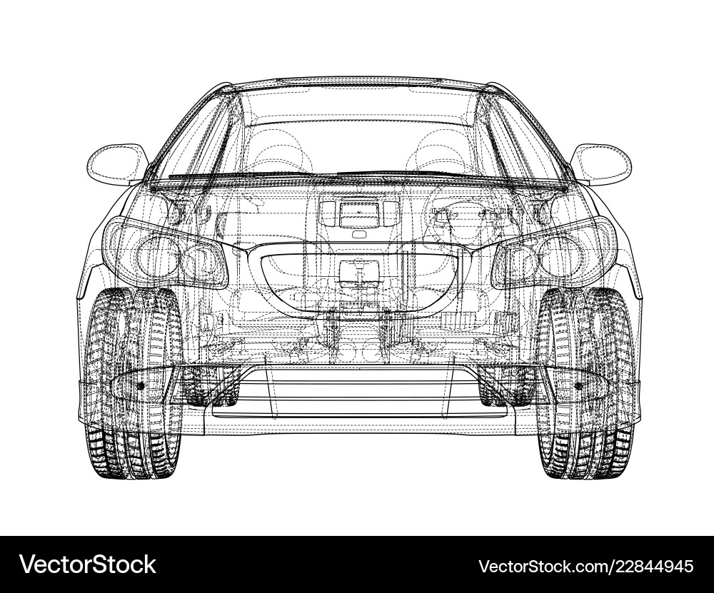 Concept car rendering of 3d vector image
