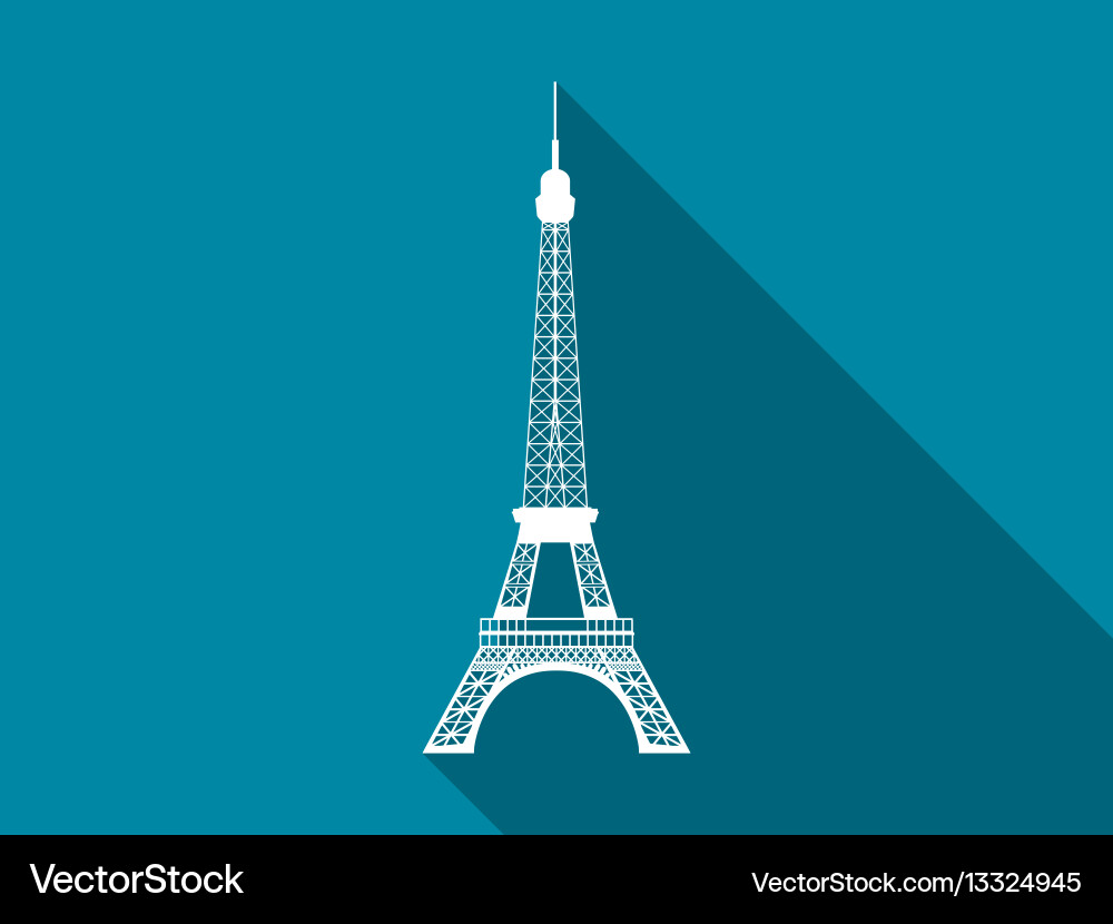 Eiffel Tower Flat Icon with Shadow vector image