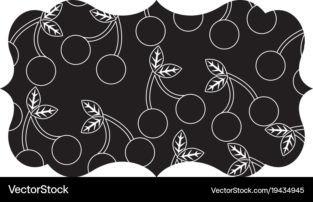 Frame with cherries pattern background Vector Image