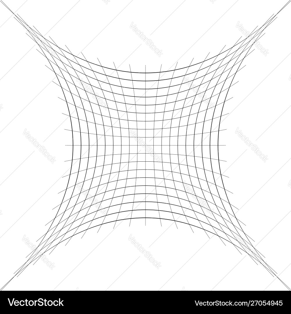 Indented curved mesh grid array thin lines Indented curved mesh grid array thin lines vector image