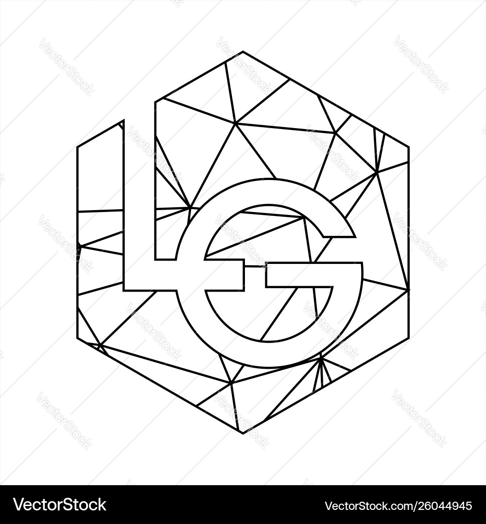 Lg geometric triangle block chain font Lg geometric triangle block chain font vector image