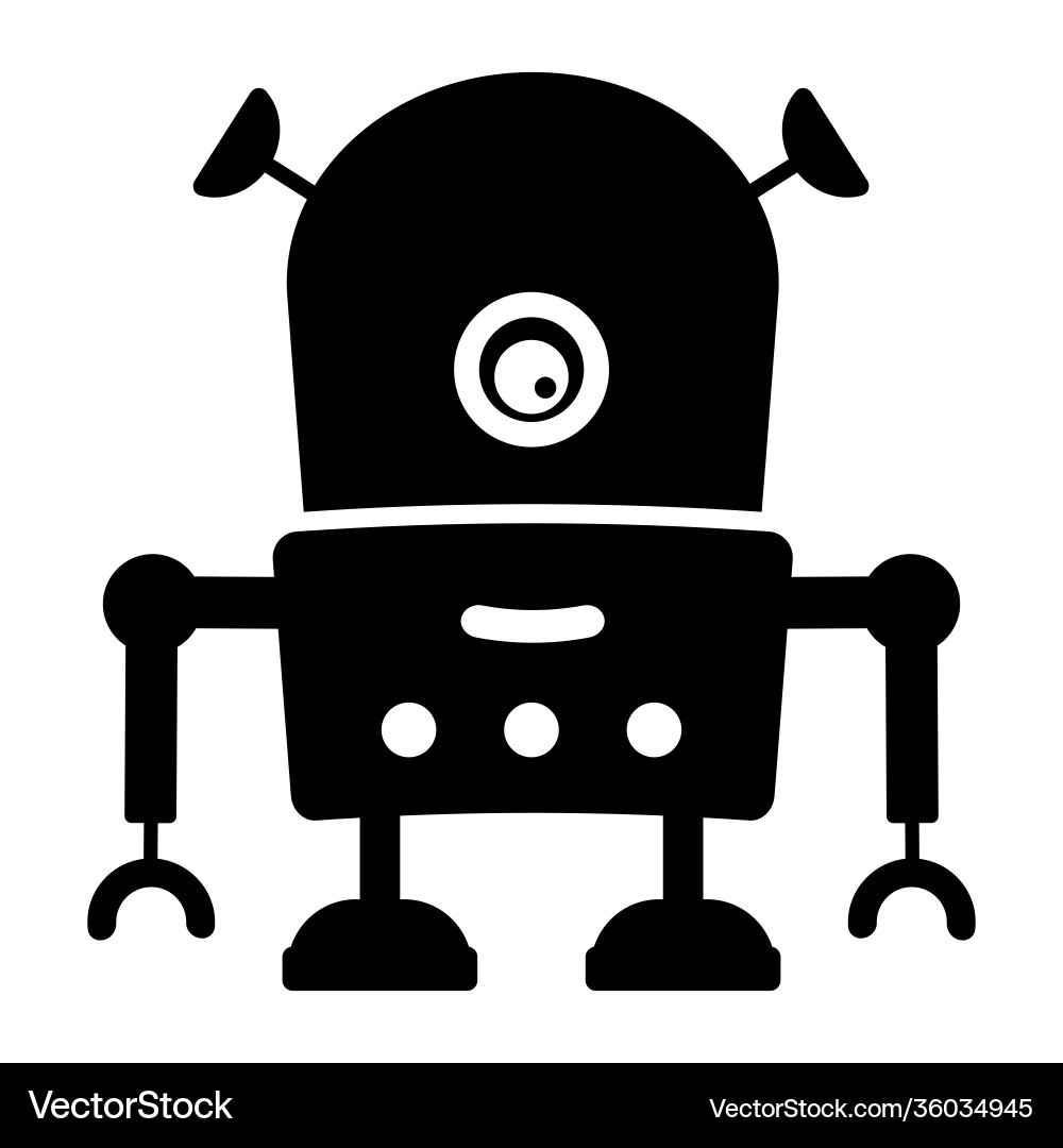 Mechanical Robot Icon Vector Image