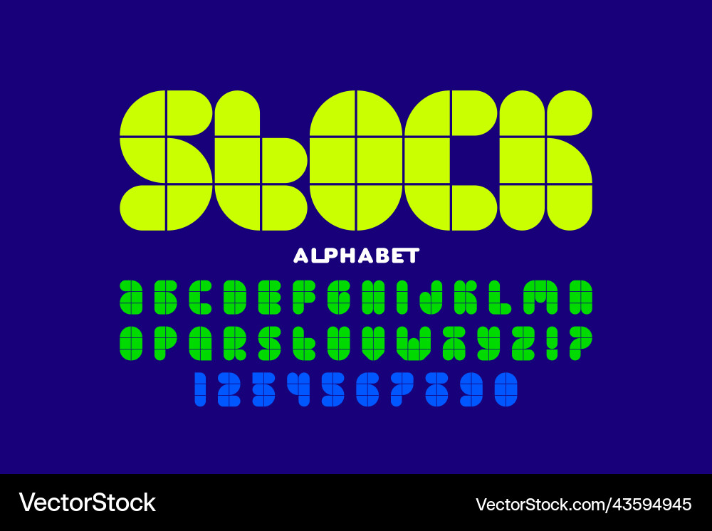 Modular style font alphabet Vector Image