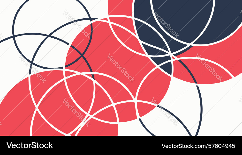 Overlapping circles abstract geometric pattern vector image