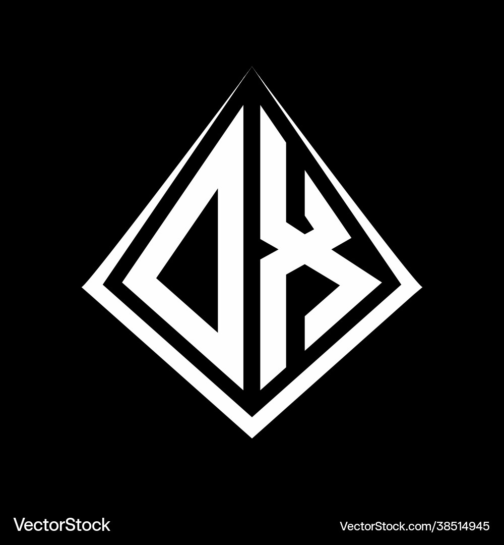 Ox logo letters monogram with prisma shape design Vector Image