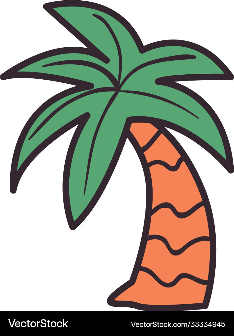 Palm tree line and fill style icon design Vector Image