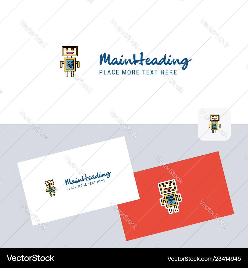 Robots logotype with business card template Robots logotype with business card template vector image