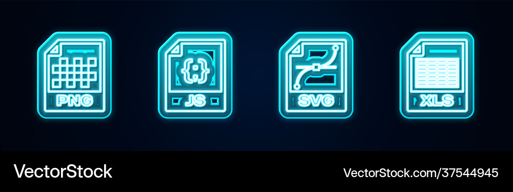 Set line png file document js svg and xls vector image