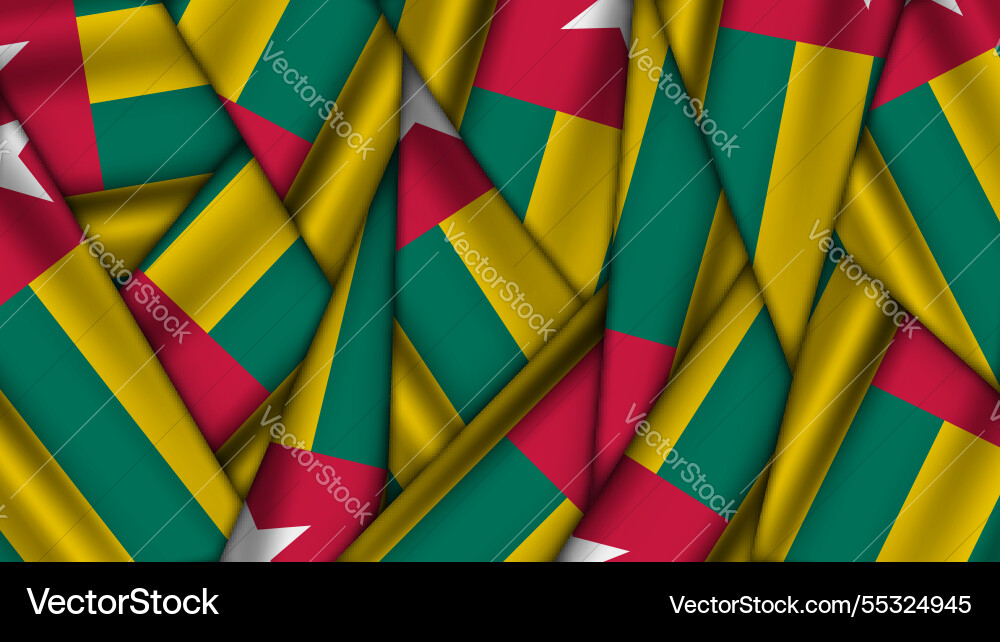 Set of togo flags stacked on top each other Vector Image