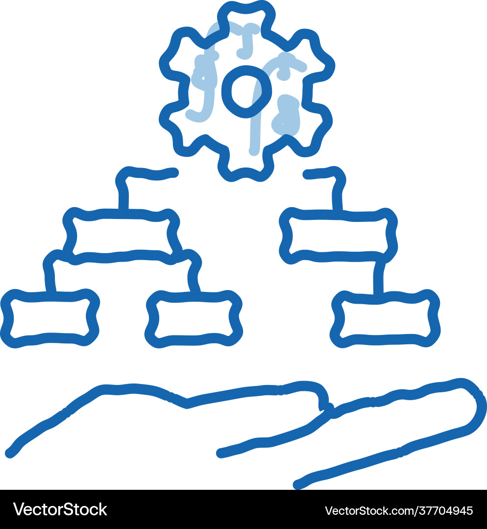 Settings algorithm doodle icon hand drawn Settings algorithm doodle icon hand drawn Vector Image